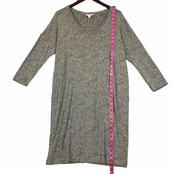 Pure Jill Knit LINEN COTTON Shift Dress Size Medium M Long Sleeve Lagenlook J - Picture 8 of 16